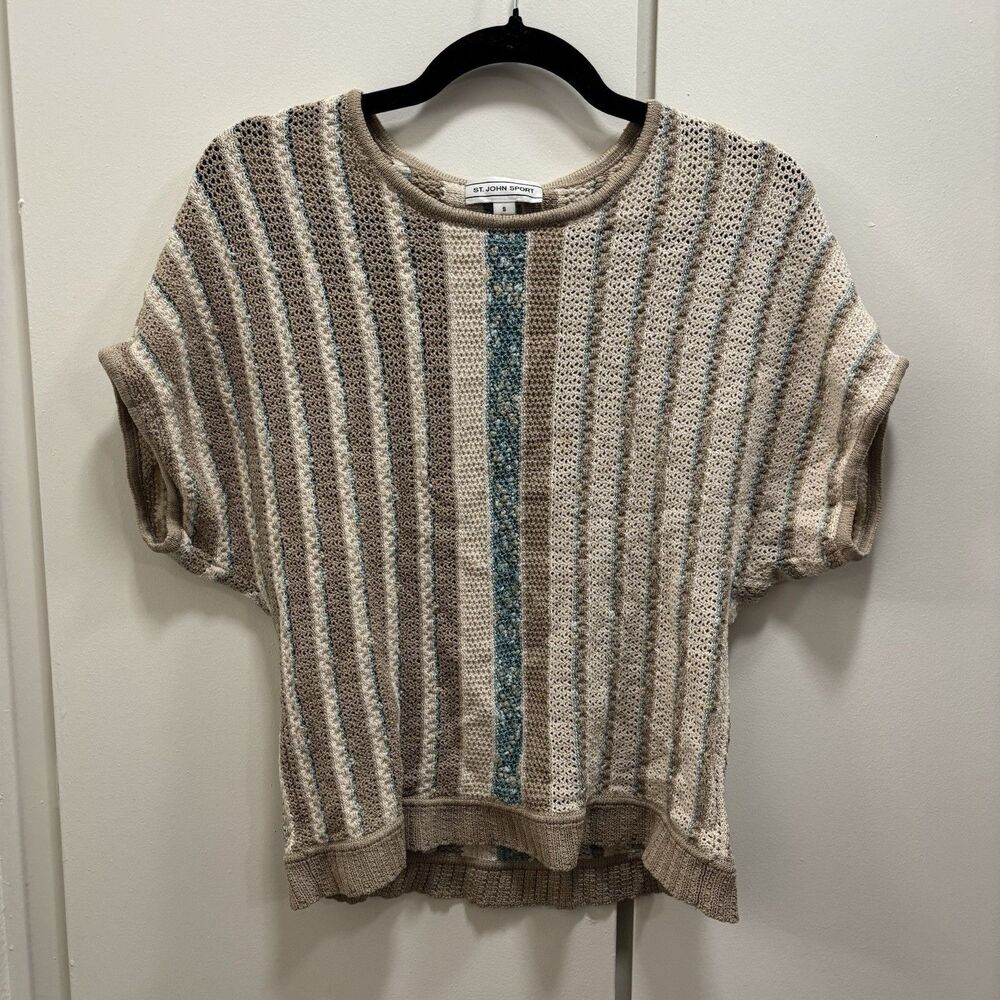 St. John Sport Sz Small Knit Wool Blend Striped Top